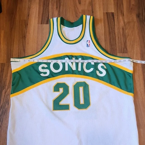 Gary Payton Seattle SuperSonics Mitchell & Ness Swingman Basketball Jersey #20 - Picture 7 of 12